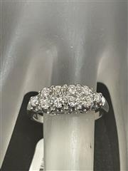 Lady's Diamond Cluster Ring 10 Diamonds .35 Carat T.W. 14K White Gold 3.1g